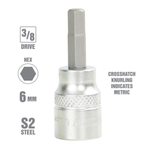SOCKET HEX BIT 6MM X 3/8"DR OEM