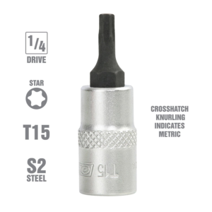 SOCKET TORX TAMP T15 X 3/8DR