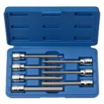 SOCKET SET HEX BIT LONG 7PC 3/8DR METRIC